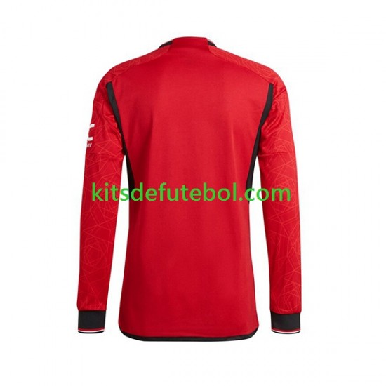 Camisola Manchester United Homem Equipamento principal 2023-2024 Mangas Compridas