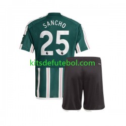 Camisola Manchester United Jadon Sancho 25 Criança Equipamento alternativo 2023-2024 Mangas Curtas