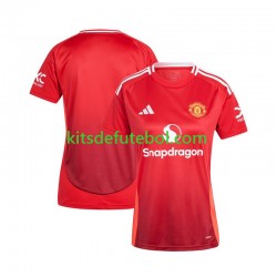 Camisola Manchester United Vermelho Mulheres Equipamento principal 2024-2025 Mangas Curtas