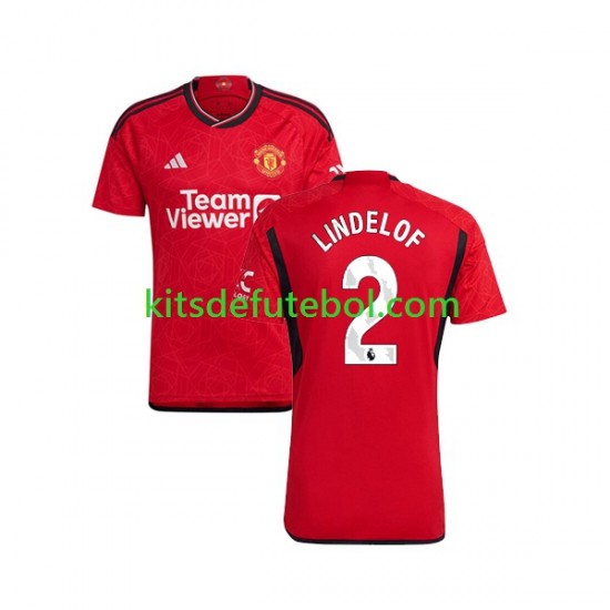 Camisola Manchester United Lindelof 2 Homem Equipamento principal 2023-2024 Mangas Curtas