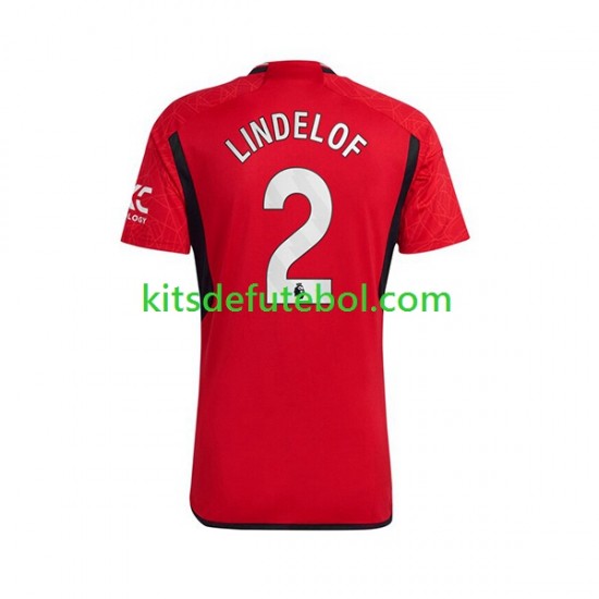 Camisola Manchester United Lindelof 2 Homem Equipamento principal 2023-2024 Mangas Curtas