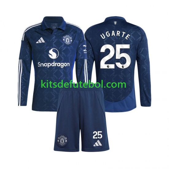 Camisola Manchester United Manuel Ugarte 25 Criança Equipamento alternativo 2024-2025 Mangas Compridas