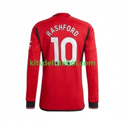 Camisola Manchester United Marcus Rashford 10 Homem Equipamento principal 2023-2024 Mangas Compridas