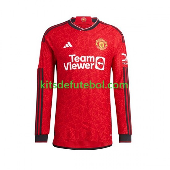 Camisola Manchester United Marcus Rashford 10 Homem Equipamento principal 2023-2024 Mangas Compridas