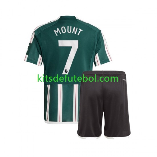 Camisola Manchester United Mason Mount 7 Criança Equipamento alternativo 2023-2024 Mangas Curtas