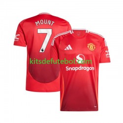 Camisola Manchester United Vermelho Mason Mount 7 Homem Equipamento principal 2024-2025 Mangas Curtas