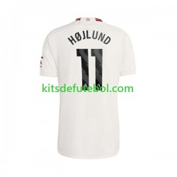 Camisola Manchester United Rasmus Hojlund 11 Homem Terceiro equipamento 2023-2024 Mangas Curtas