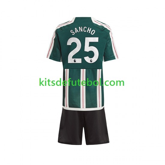 Camisola Manchester United Sancho 25 Criança Equipamento alternativo 2023-2024 Mangas Curtas