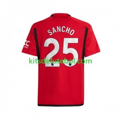 Camisola Manchester United Sancho 25 Homem Equipamento principal 2023-2024 Mangas Curtas