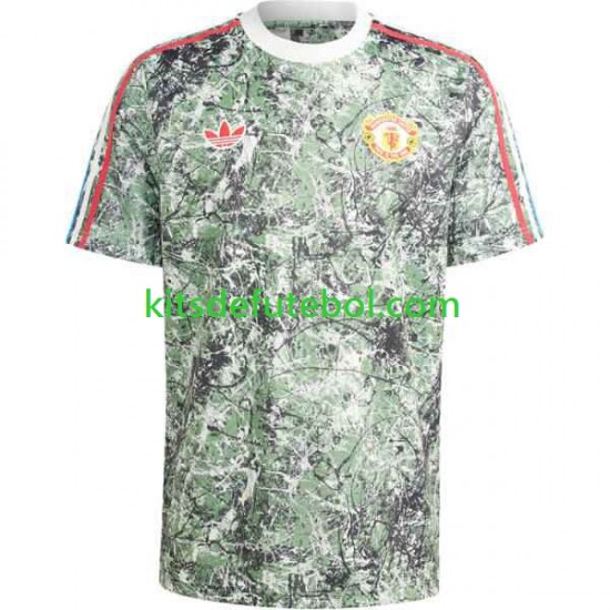 Camisola Manchester United Stone Roses Homem Equipamento principal 2023-2024 Mangas Curtas