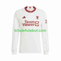 Camisola Manchester United Homem Terceiro equipamento 2023-2024 Mangas Compridas