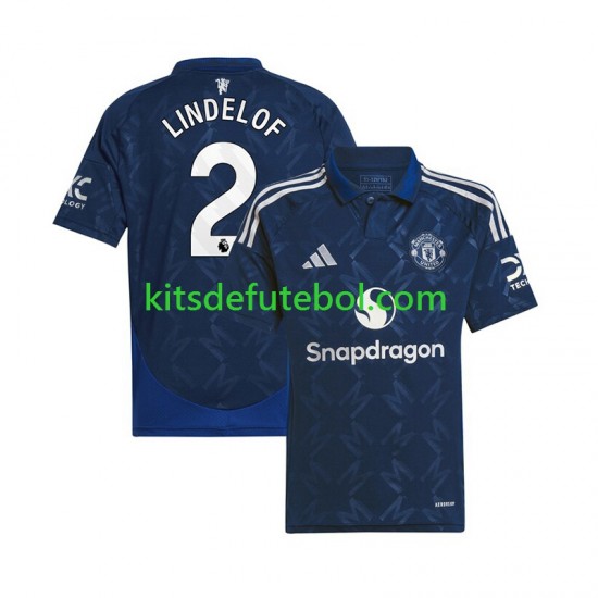 Camisola Manchester United Victor Lindelof 2 Homem Equipamento alternativo 2024-2025 Mangas Curtas