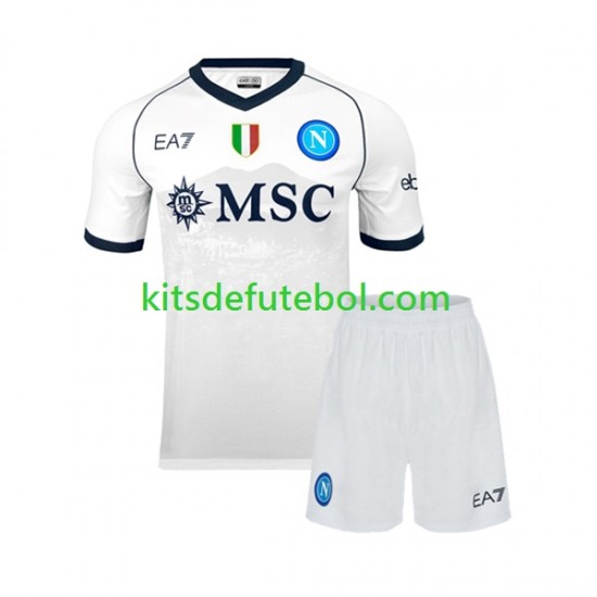Camisola Napoli Criança Equipamento alternativo 2023-2024 Mangas Curtas