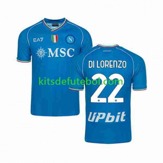 Camisola Napoli DI LORENZO 22 Homem Equipamento principal 2023-2024 Mangas Curtas
