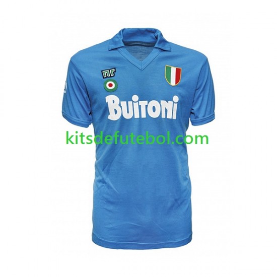 Camisola Retrô Napoli Homem Equipamento principal 1987 1988 Mangas Curtas