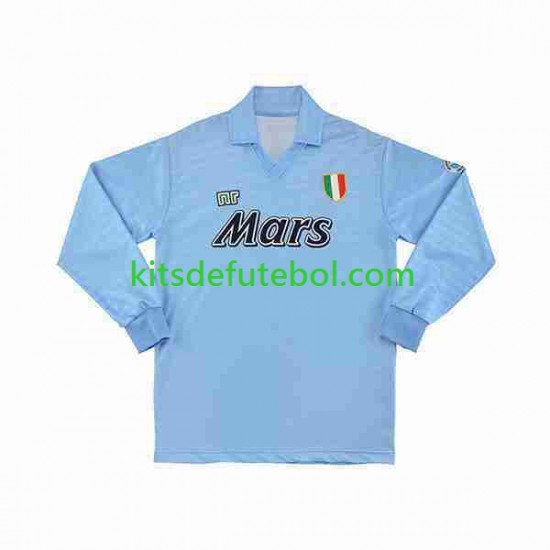Camisola Retrô Napoli Homem Equipamento principal 1990 1991 Mangas Compridas