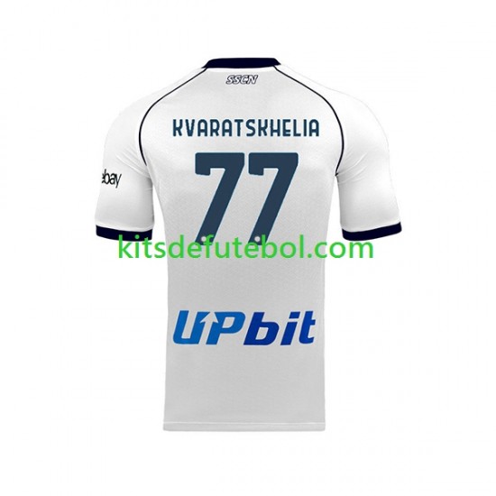 Camisola Napoli Khvicha Kvaratskhelia 77 Homem Equipamento alternativo 2023-2024 Mangas Curtas
