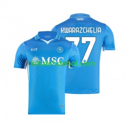 Camisola Napoli Khvicha Kvaratskhelia 77 Homem Equipamento principal 2024-2025 Mangas Curtas