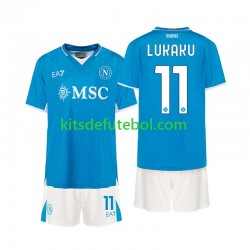Camisola Napoli Lukaku 11 Criança Equipamento principal 2024-2025 Mangas Curtas