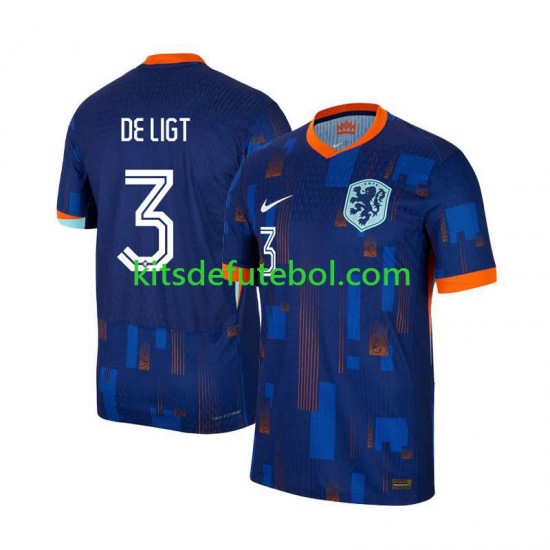 Camisola Seleção da Neerlandesa Matthijs de Ligt 3 Homem Equipamento alternativo Europeu 2024 Mangas Curtas