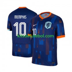 Camisola Seleção da Neerlandesa Memphis Depay 10 Homem Equipamento alternativo Europeu 2024 Mangas Curtas