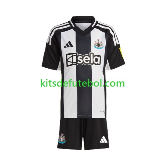Camisola Newcastle United Preto Criança Equipamento principal 2024-2025 Mangas Curtas