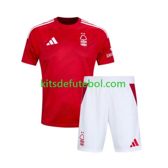 Camisola Nottingham Forest Criança Equipamento principal 2024-2025 Mangas Curtas
