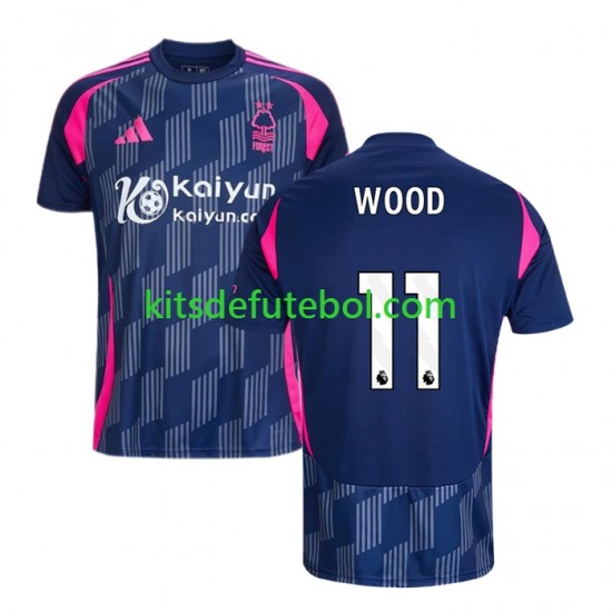 Camisola Nottingham Forest Chris Wood 11 Homem Equipamento alternativo 2024-2025 Mangas Curtas
