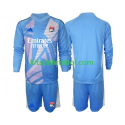 Camisola de Guarda-redes Olympique Lyonnais Azul Criança Terceiro equipamento 2024-2025 Mangas Compridas