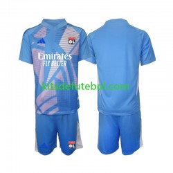 Camisola de Guarda-redes Olympique Lyonnais Azul Criança Terceiro equipamento 2024-2025 Mangas Curtas
