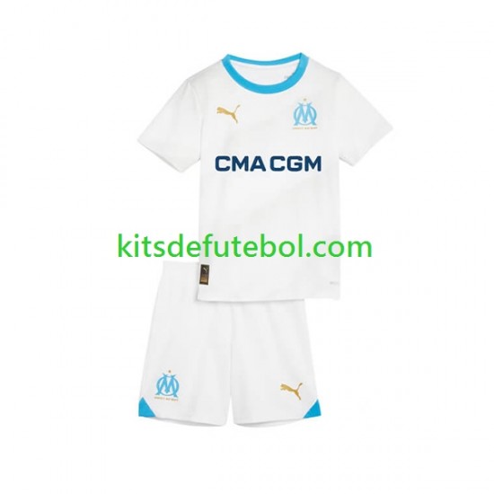 Camisola Olympique de Marseille Criança Equipamento principal 2023-2024 Mangas Curtas