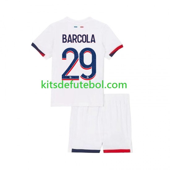 Camisola Paris Saint-Germain Bradley Barcola 29 Criança Equipamento alternativo 2024-2025 Mangas Curtas