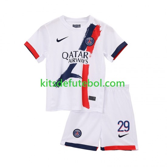 Camisola Paris Saint-Germain Bradley Barcola 29 Criança Equipamento alternativo 2024-2025 Mangas Curtas