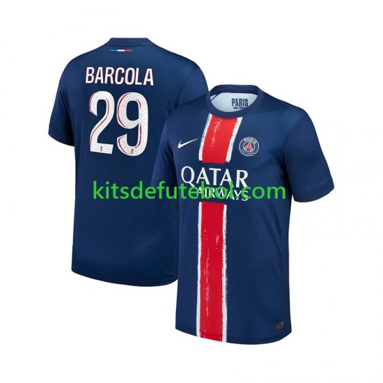 Camisola Paris Saint-Germain Bradley Barcola 29 Homem Equipamento principal 2024-2025 Mangas Curtas