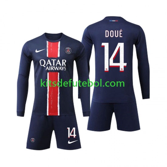 Camisola Paris Saint-Germain D Doue 14 Criança Equipamento principal 2024-2025 Mangas Compridas