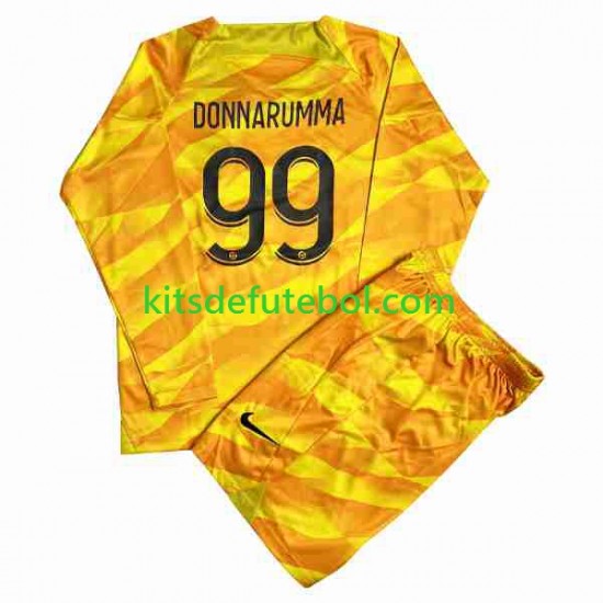 Camisola de Guarda-redes Paris Saint-Germain DONNARUMMA 99 Criança Equipamento alternativo 2023-2024 Mangas Compridas