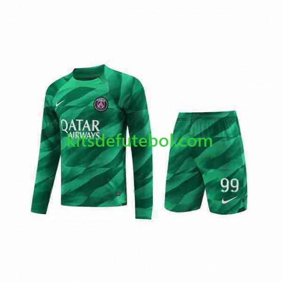 Camisola de Guarda-redes Paris Saint-Germain Donnarumma 99 Criança Equipamento principal 2023-2024 Mangas Compridas