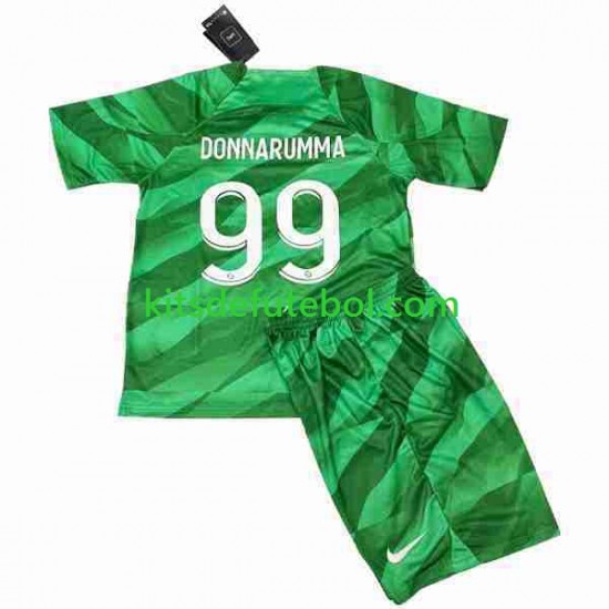 Camisola de Guarda-redes Paris Saint-Germain Donnarumma 99 Criança Equipamento principal 2023-2024 Mangas Curtas