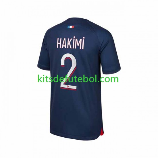 Camisola Paris Saint-Germain Hakimi 2 Homem Equipamento principal 2023-2024 Mangas Curtas
