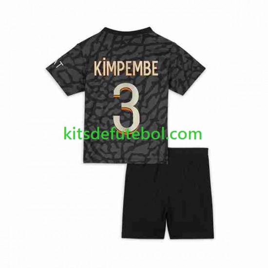 Camisola Paris Saint-Germain Kimpembe 3 Criança Terceiro equipamento 2023-2024 Mangas Curtas