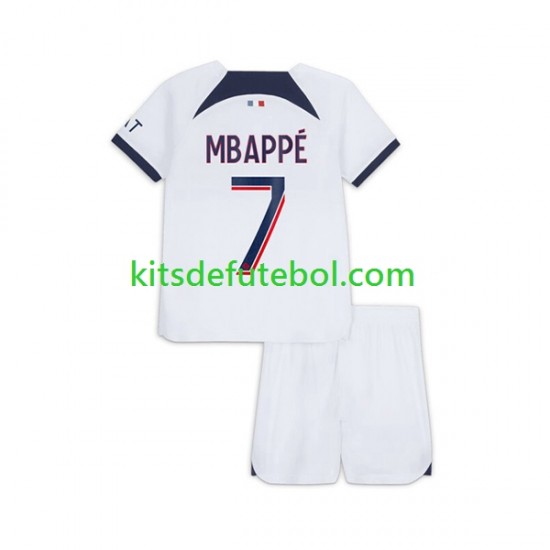 Camisola Paris Saint-Germain Kylian Mbappe 7 Criança Equipamento alternativo 2023-2024 Mangas Curtas