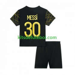 Camisola Paris Saint-Germain Lionel Messi 30 Criança Quarto equipamento 2022-2023 Mangas Curtas
