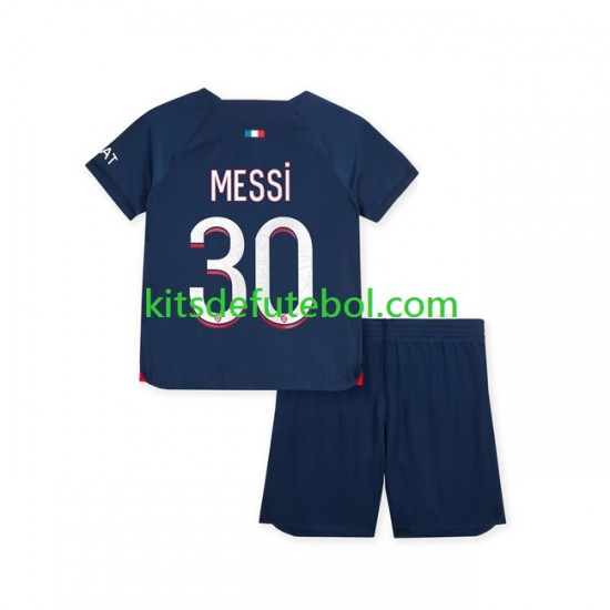 Camisola Paris Saint-Germain Lionel Messi 30 Criança Equipamento principal 2023-2024 Mangas Curtas