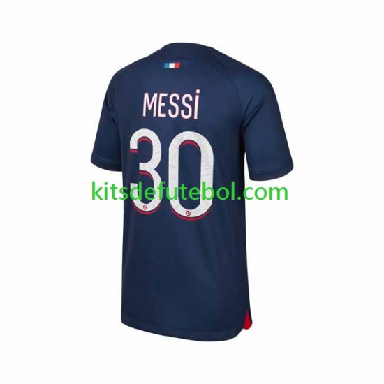 Camisola Paris Saint-Germain Lionel Messi 30 Homem Equipamento principal 2023-2024 Mangas Curtas
