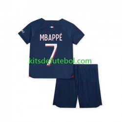 Camisola Paris Saint-Germain Mbappe 7 Criança Equipamento principal 2023-2024 Mangas Curtas