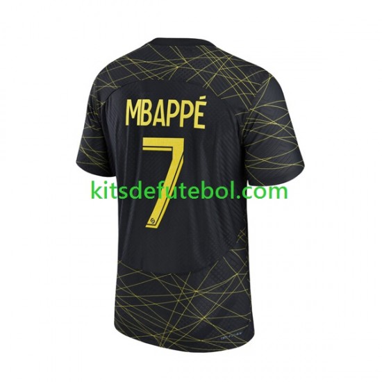 Camisola Paris Saint-Germain Mbappe 7 Homem Quarto equipamento 2022-2023 Mangas Curtas