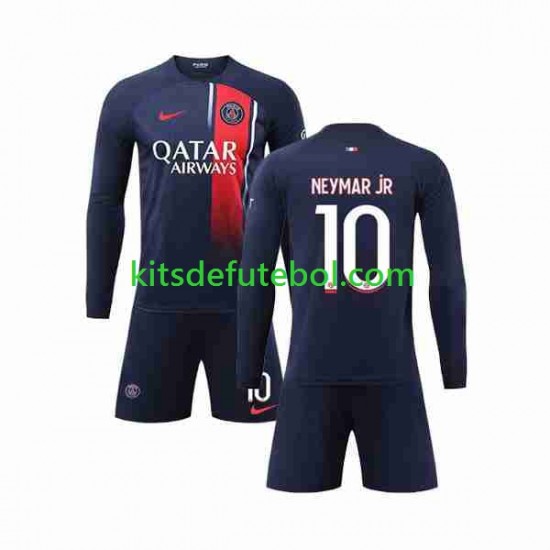Camisola Paris Saint-Germain Neymar Jr 10 Criança Equipamento principal 2023-2024 Mangas Compridas