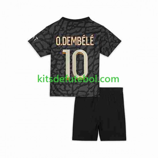 Camisola Paris Saint-Germain O.Dembele 10 Criança Terceiro equipamento 2023-2024 Mangas Curtas