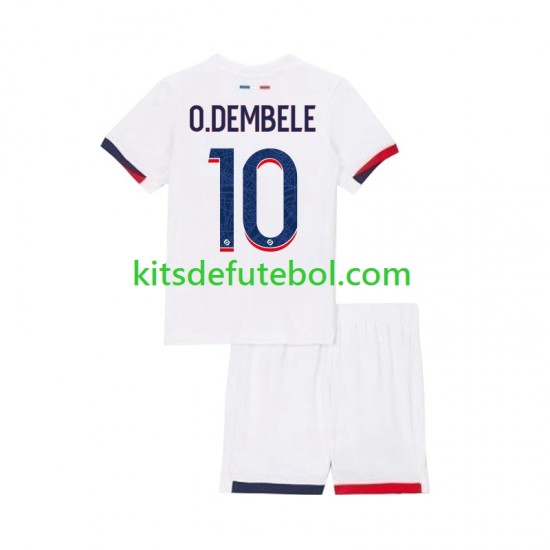 Camisola Paris Saint-Germain Ousmane Dembele 10 Criança Equipamento alternativo 2024-2025 Mangas Curtas