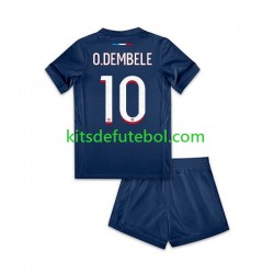 Camisola Paris Saint-Germain Ousmane Dembele 10 Criança Equipamento principal 2024-2025 Mangas Curtas
